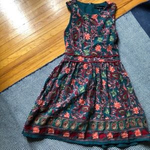 Embroidered Needlework Fit/Flare Dress